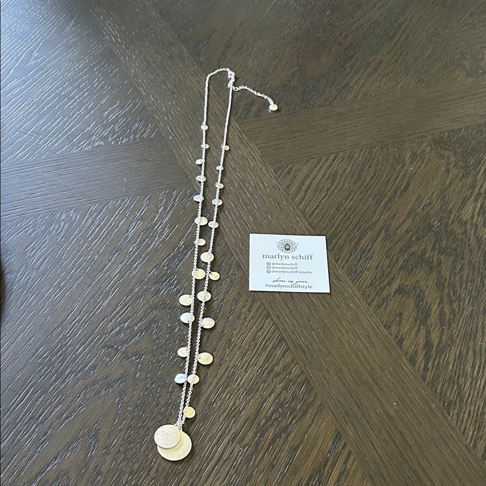 Marlyn Schiff Two-Tone Necklace with Silver Discs